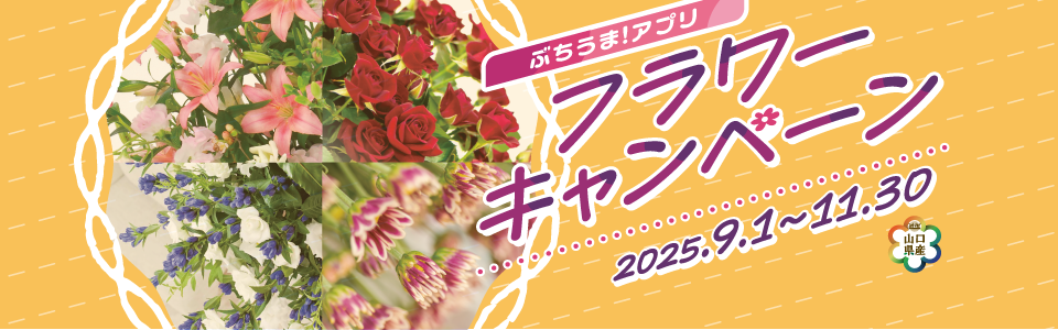 ぶちうま！アプリ フラワーキャンペーン（９月１日〜11月30日）